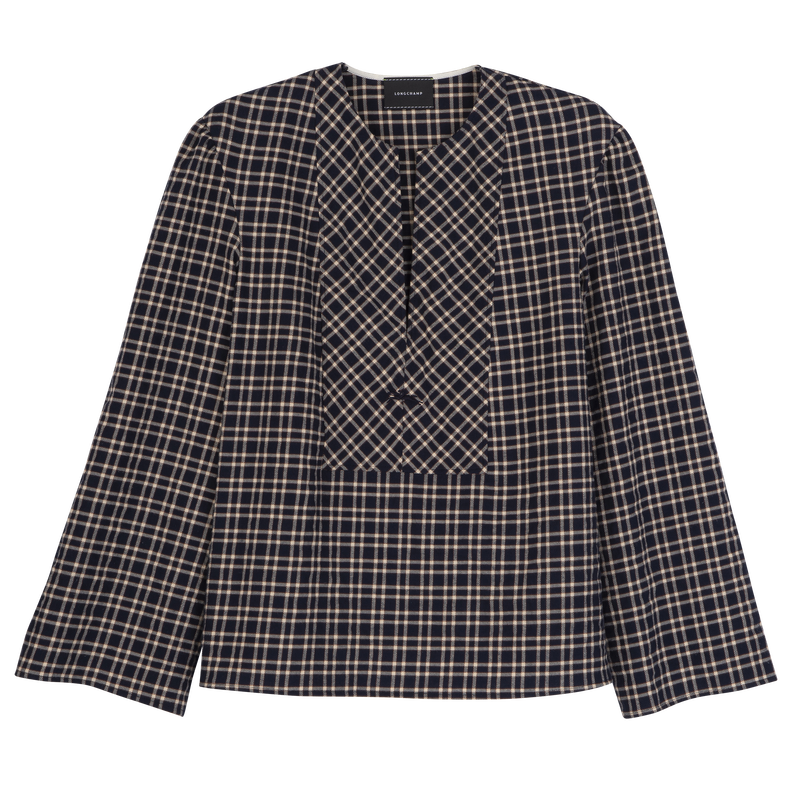 Blouse Navy - Jacquard cotton