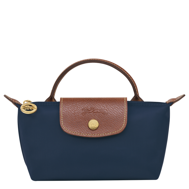 Le Pliage Original Pouch with handle Navy - Recycled canvas