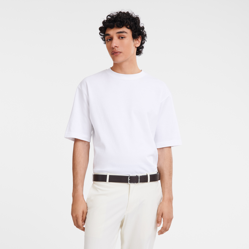 Le Foulonné Men's belt Mocha/Black - Leather