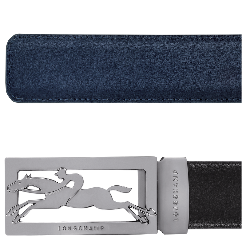 Delta Box Men's belt Black/Navy - Leather