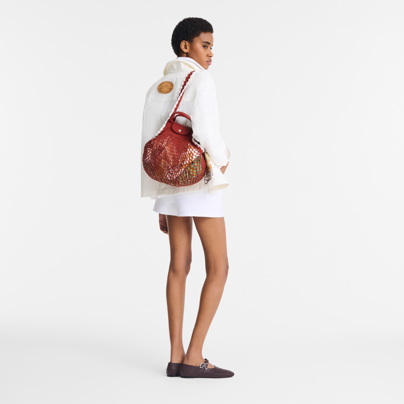 Le Pliage Collection L Mesh bag Terracotta - Canvas