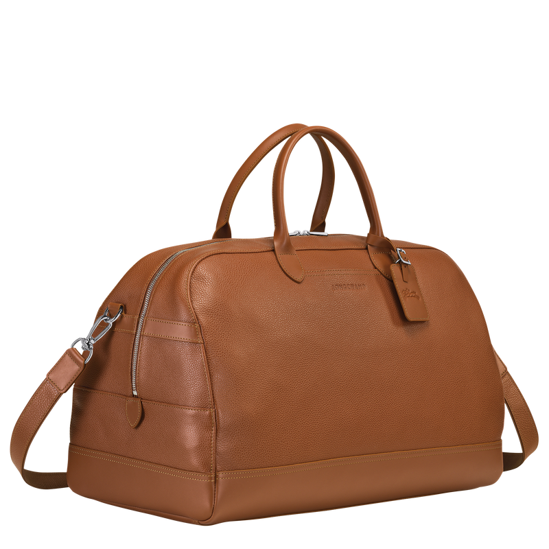 Le Foulonné L Travel bag Caramel - Leather