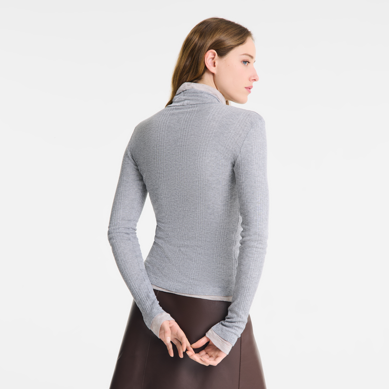 Thin turtleneck sweater Grey - Jersey