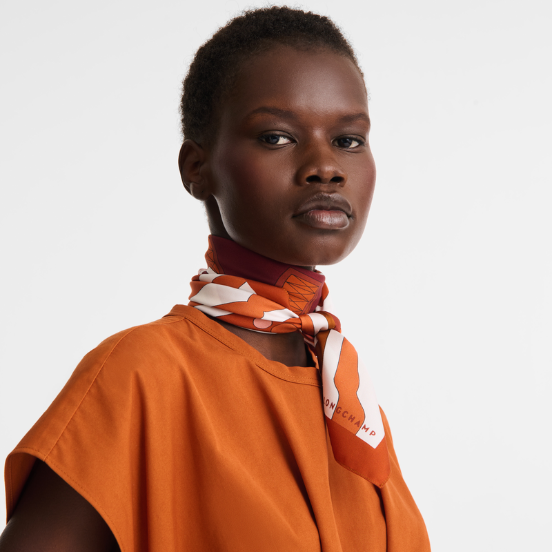 Equestrian Tower Silk scarf 70 Marmalade - Silk