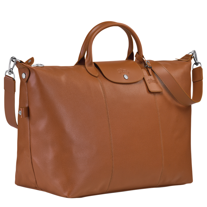Le Foulonné L Travel bag Caramel - Leather