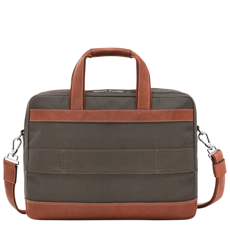 Boxford L Briefcase Brown - Recycled canvas
