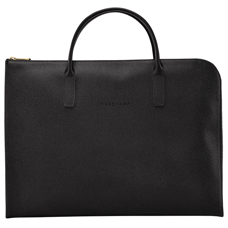 Le Foulonné S Briefcase Black - Leather