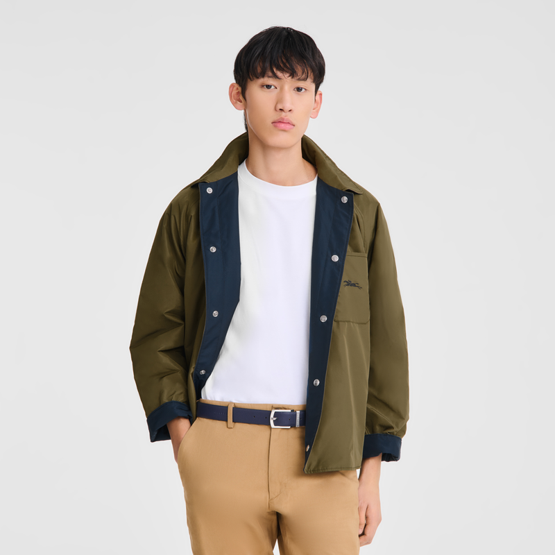 Le Foulonné Men's belt Black/Navy - Leather