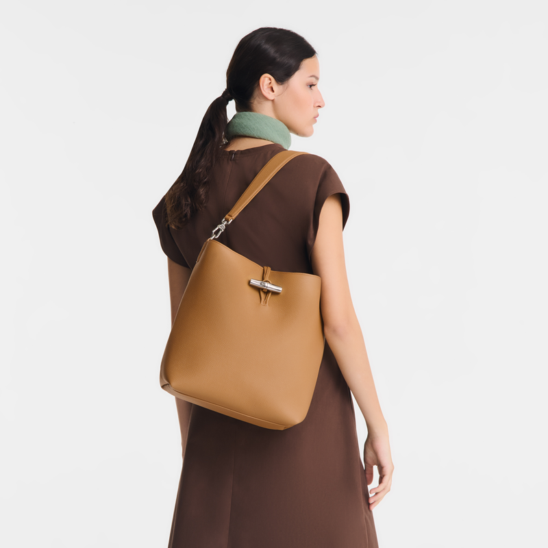 Le Roseau M Hobo bag Walnut - Leather