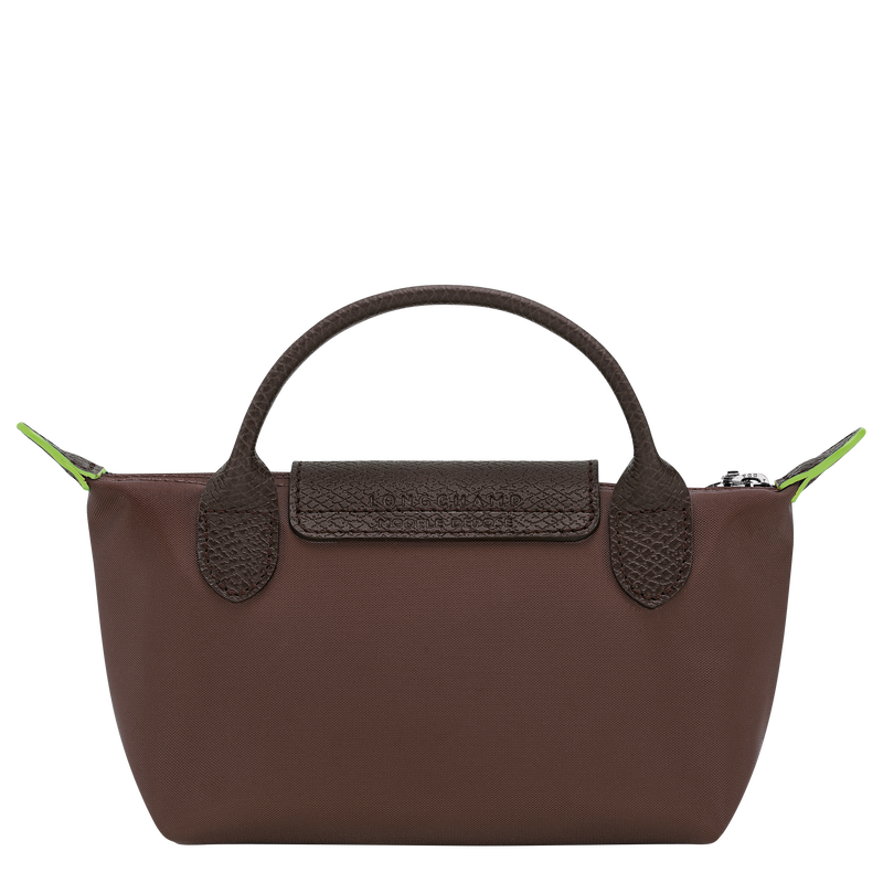 Le Pliage Green Pouch with handle Mocha - Recycled canvas