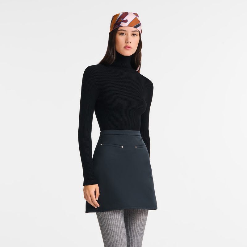 Skirt Black - Techno satin