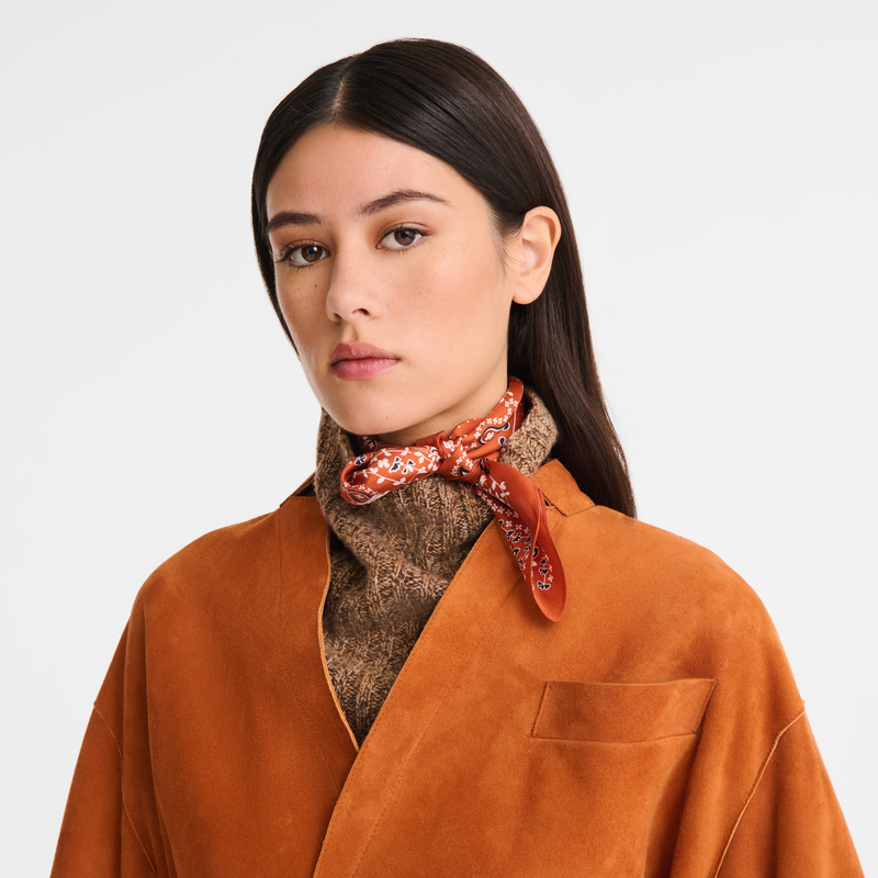 French Bandana Silk scarf 50 Brick - Silk