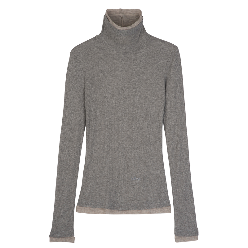 Thin turtleneck sweater Grey - Jersey