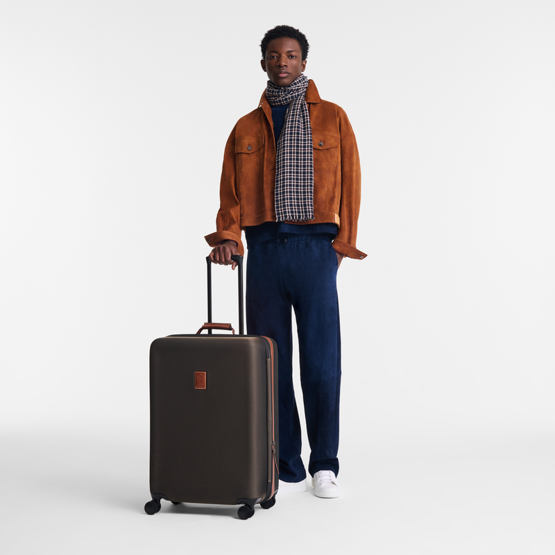 Boxford L Suitcase Brown - Recycled canvas