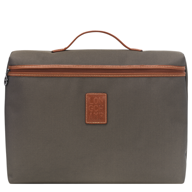Boxford S Briefcase Brown - Recycled canvas