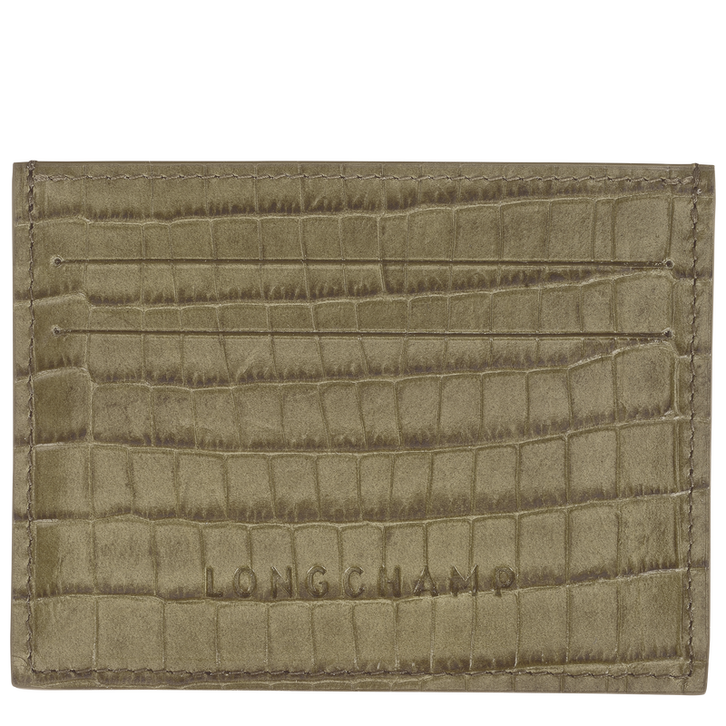 Longchamp Pocket Card holder Olive - Leather
