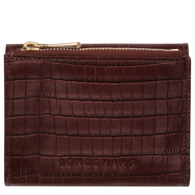 Longchamp Pocket Compact wallet Mocha - Leather