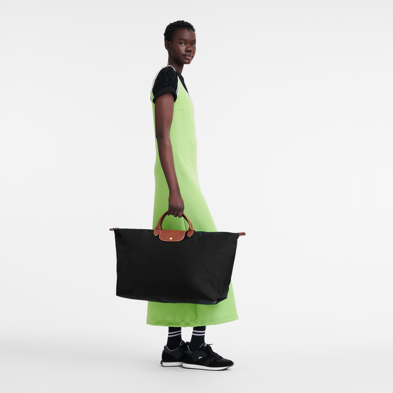 Le Pliage Original L Travel bag Black - Recycled canvas