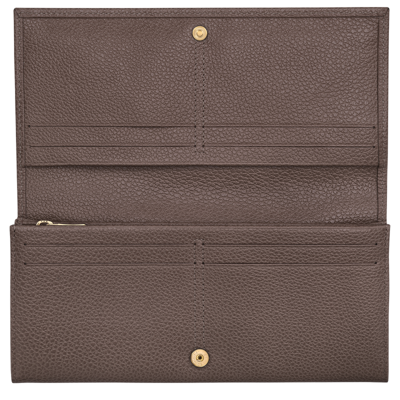 Le Foulonné Long continental wallet Taupe - Leather