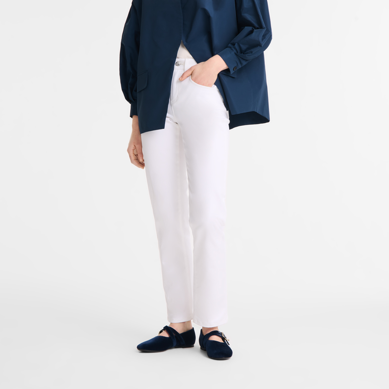 Trousers White - Gabardine