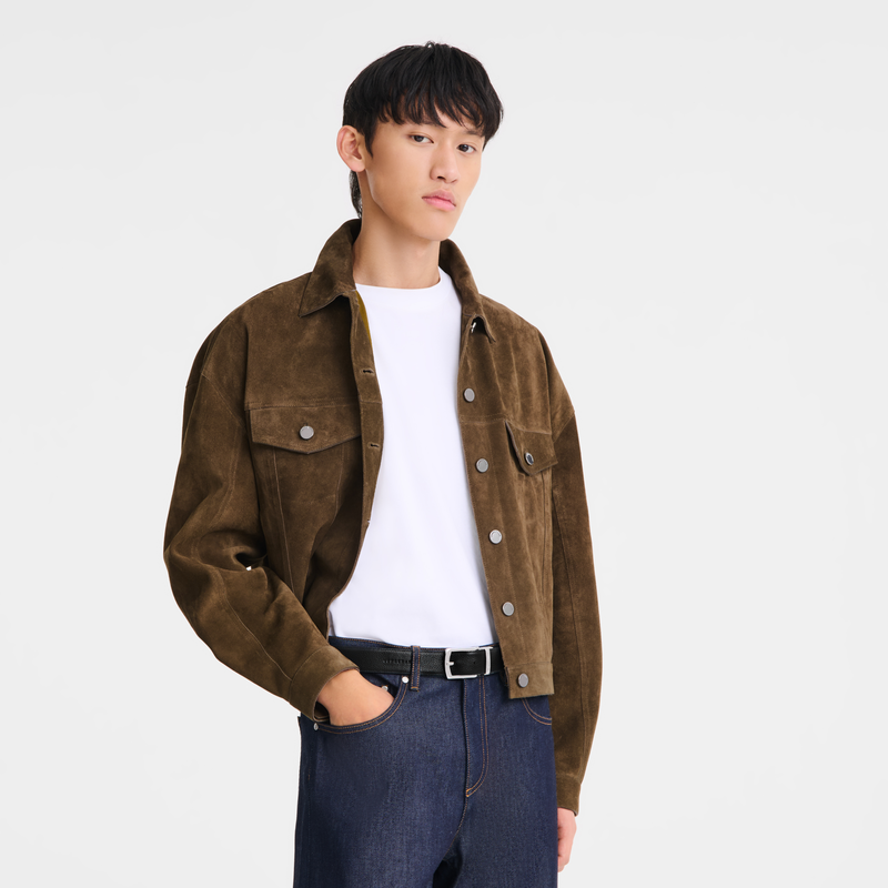 Le Foulonné Men's belt Mocha/Black - Leather