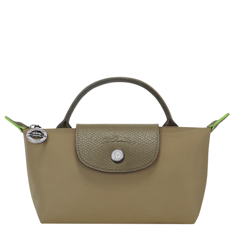 Le Pliage Green Pouch with handle Artichoke - Recycled canvas