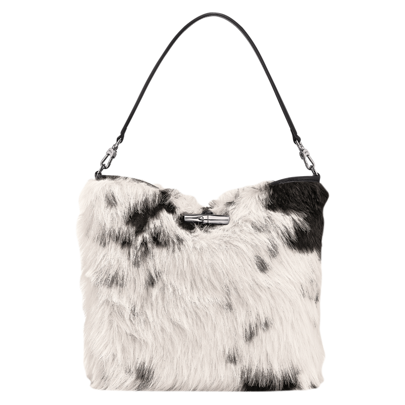 Le Roseau M Hobo bag Black/White - Canvas