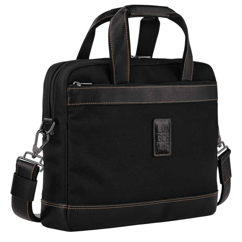 Boxford S Briefcase Black - Recycled canvas