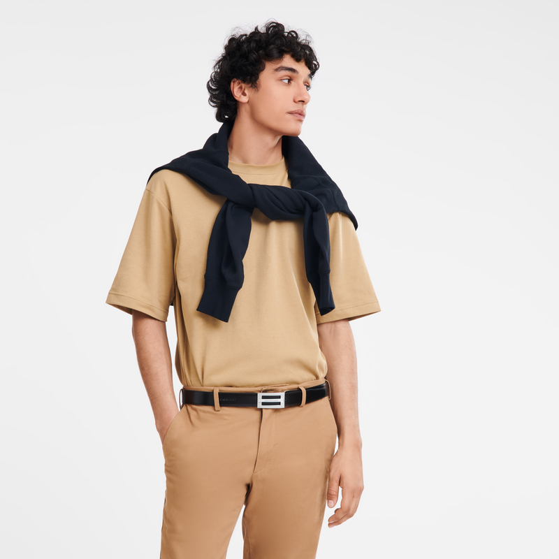 Delta Box Men's belt Black/Navy - Leather