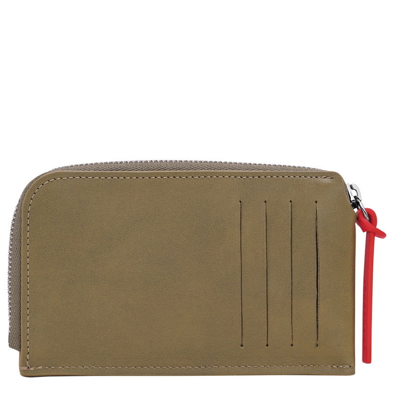 Longchamp Pocket Card holder Olive - Leather
