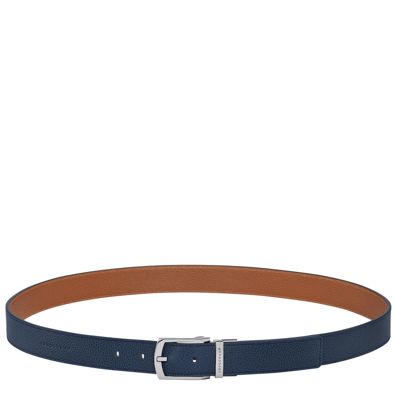 Le Foulonné Men's belt Navy/Caramel - Leather