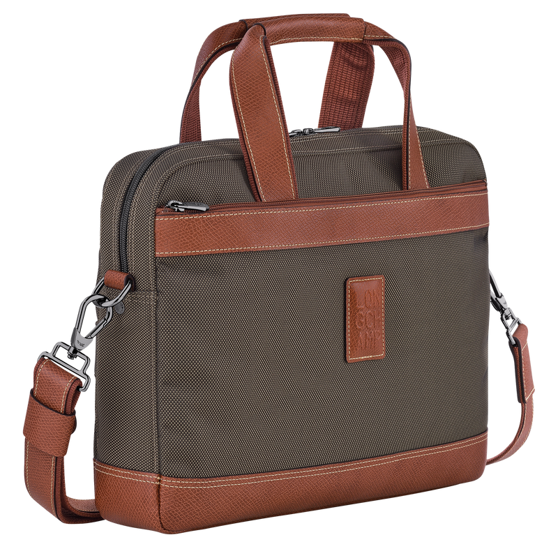 Boxford S Briefcase Brown - Recycled canvas