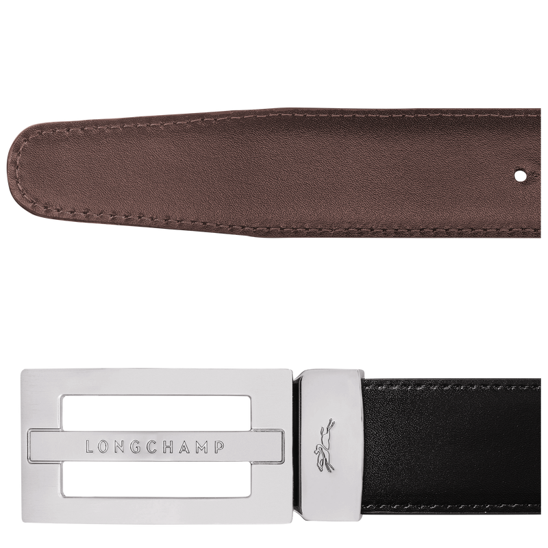 Delta Box Men's belt Black/Mocha - Leather