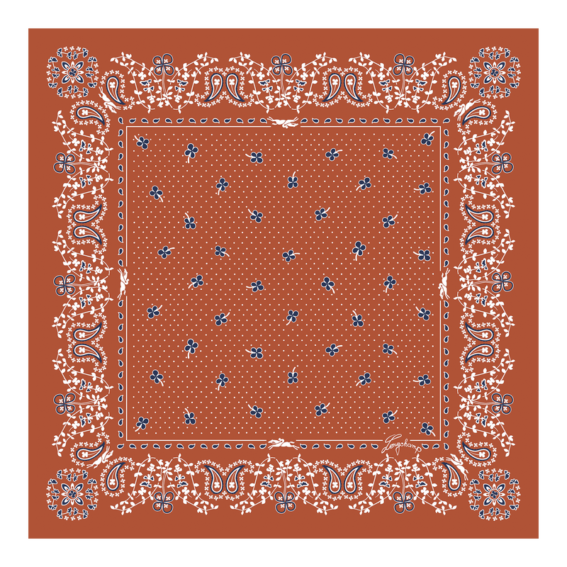 French Bandana Silk scarf 50 Brick - Silk