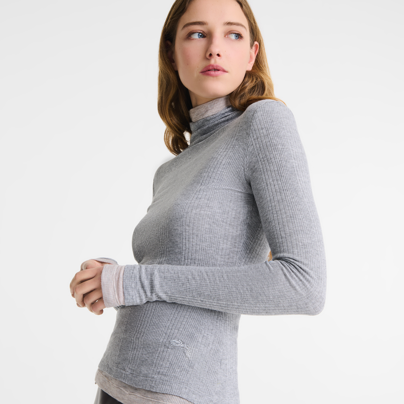 Thin turtleneck sweater Grey - Jersey