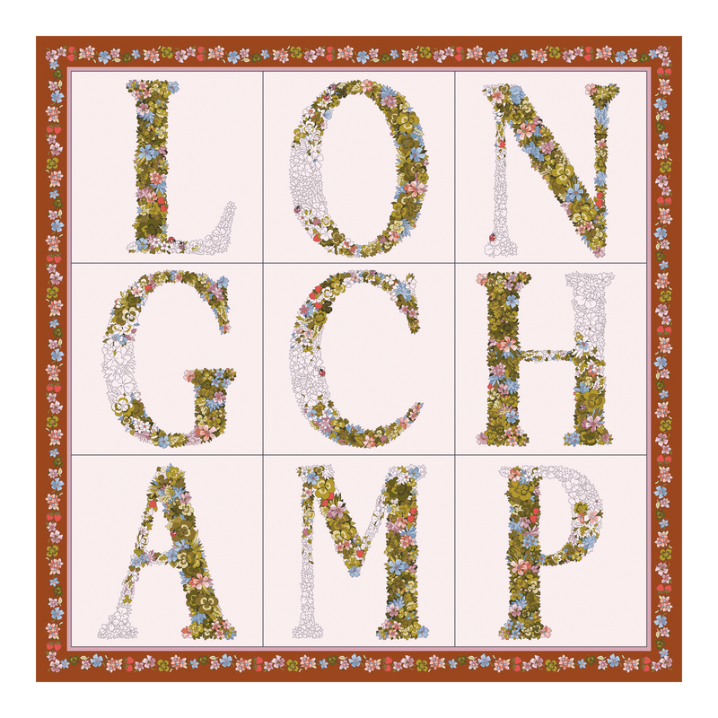 Le Jardin Longchamp Silk scarf 50 Marmalade - Silk