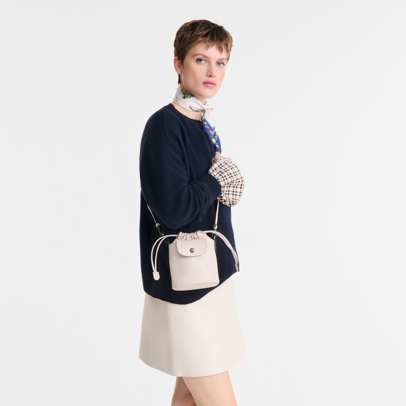 Le Pliage Xtra XS Bucket bag Paper - Leather