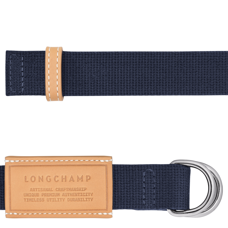 Le Pliage Xtra Ladies' belt Navy - Cotton canvas