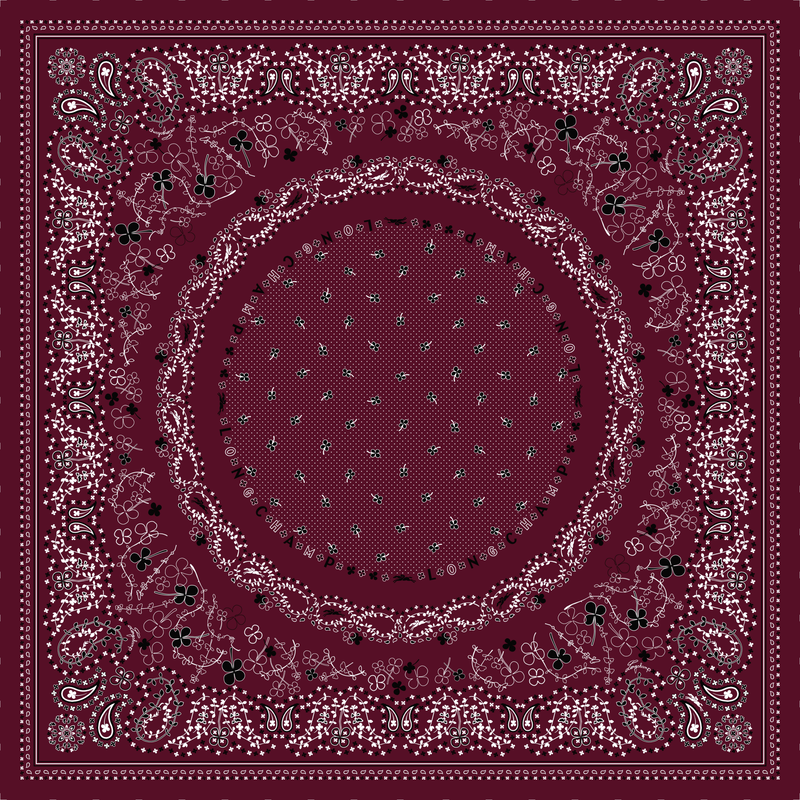 French Bandana Stole Pomegranate/Chocolate - Wool blend