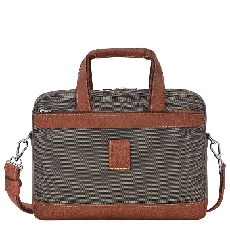 Boxford S Briefcase Brown - Recycled canvas