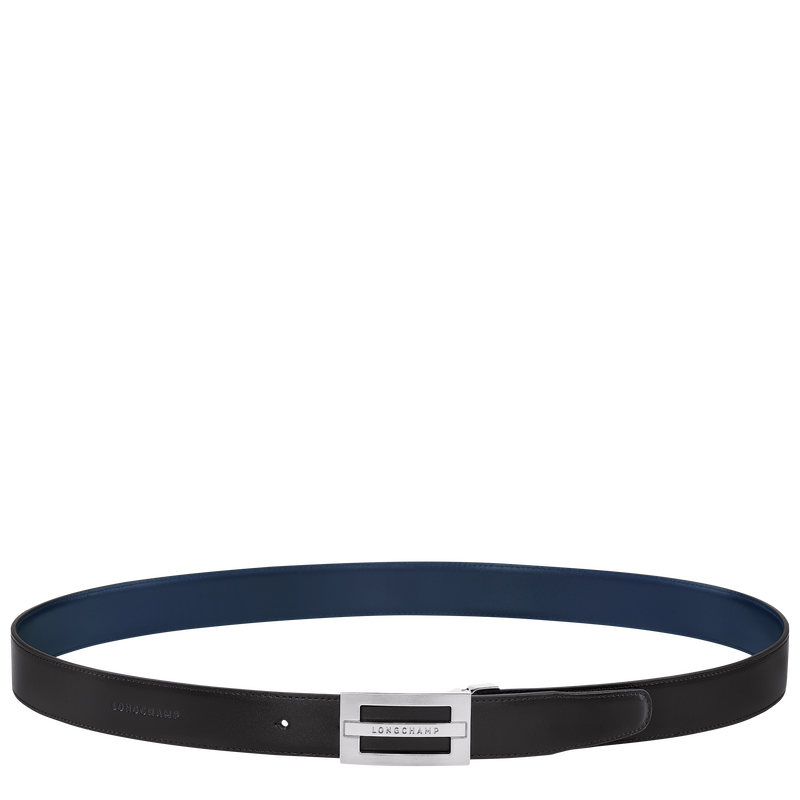 Delta Box Men's belt Black/Navy - Leather