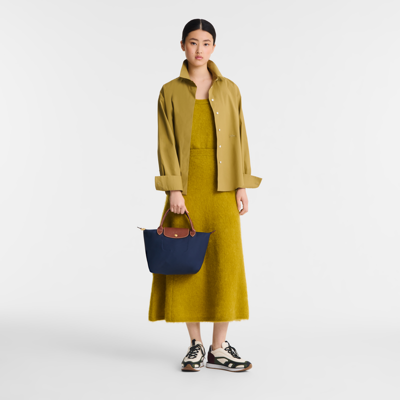 Le Pliage Original S Handbag Navy - Recycled canvas