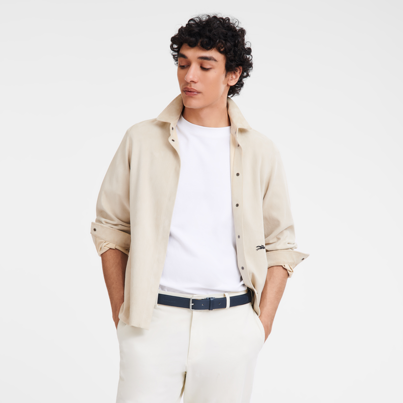 Le Foulonné Men's belt Navy - Leather