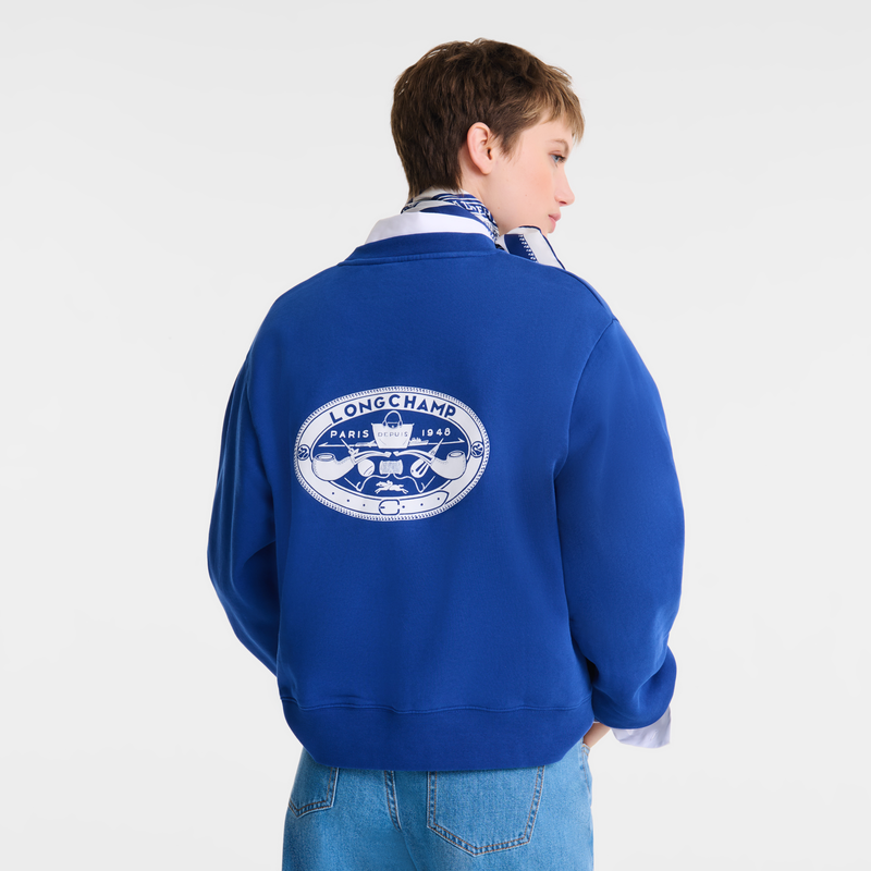 Sweatshirt Cobalt - Printed jersey