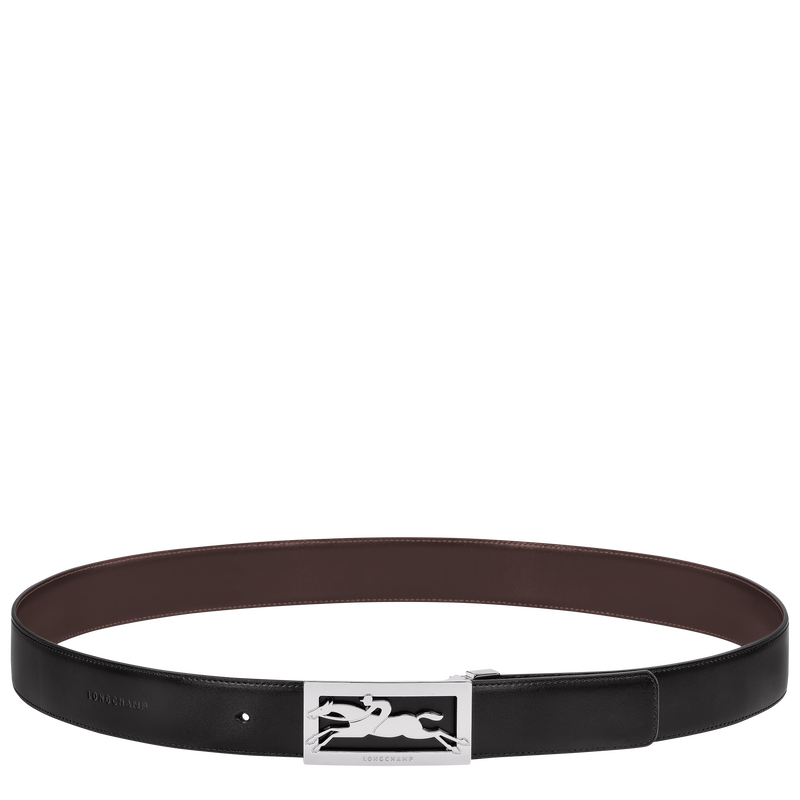 Delta Box Men's belt Black/Mocha - Leather