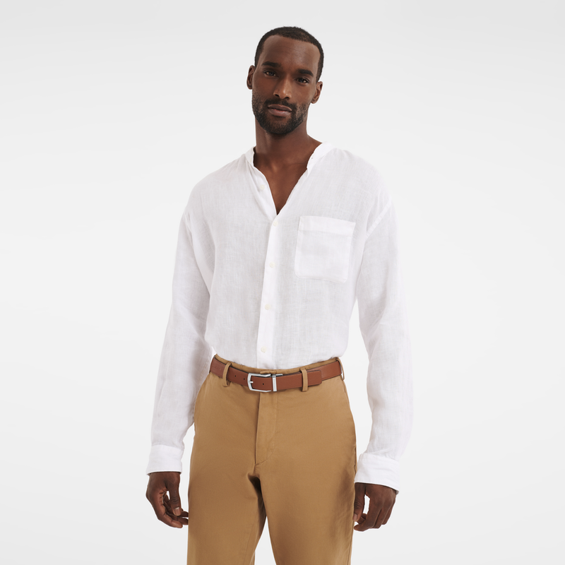 Le Foulonné Men's belt Navy/Caramel - Leather