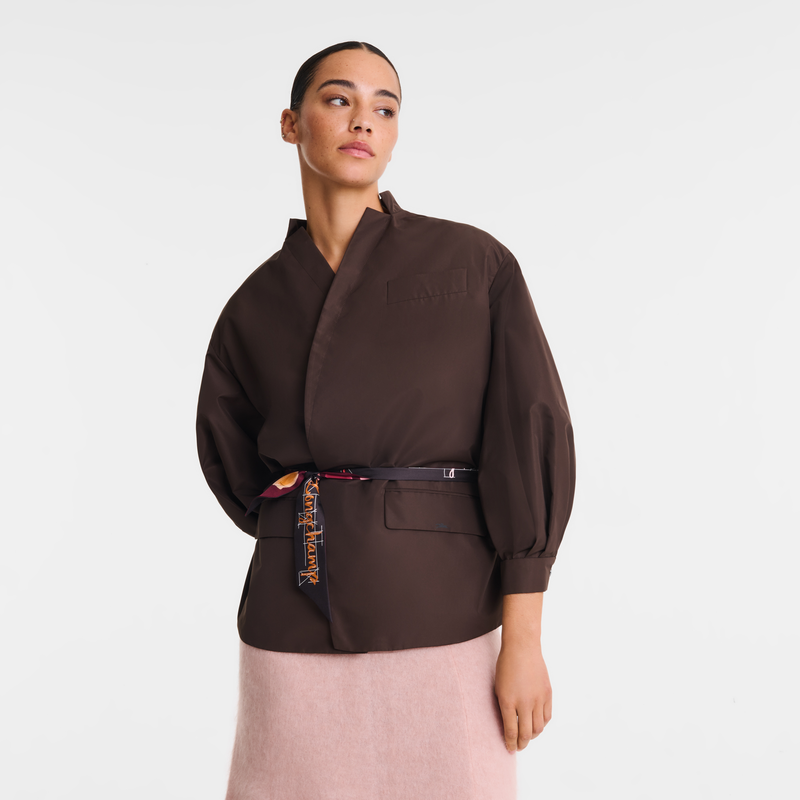 Kimono jacket Mocha - Technical taffeta