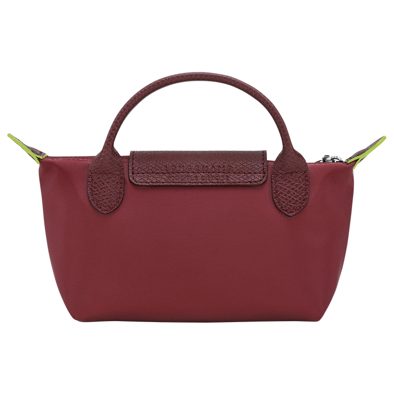 Le Pliage Green Pouch with handle Pomegranate - Recycled canvas