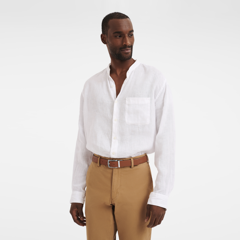 Le Foulonné Men's belt Black/Caramel - Leather