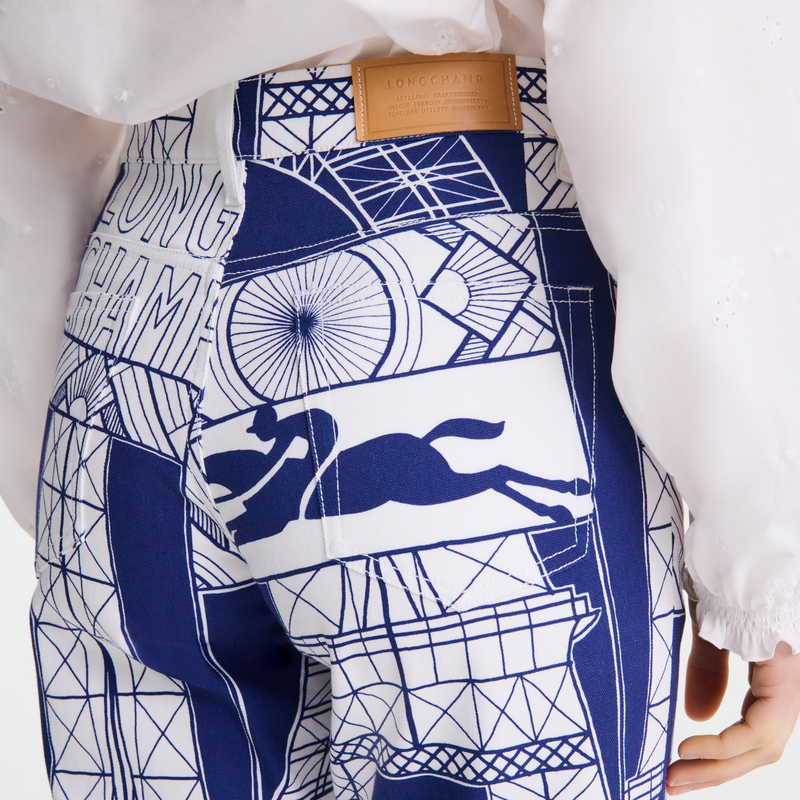 Trousers Navy - Printed cotton
